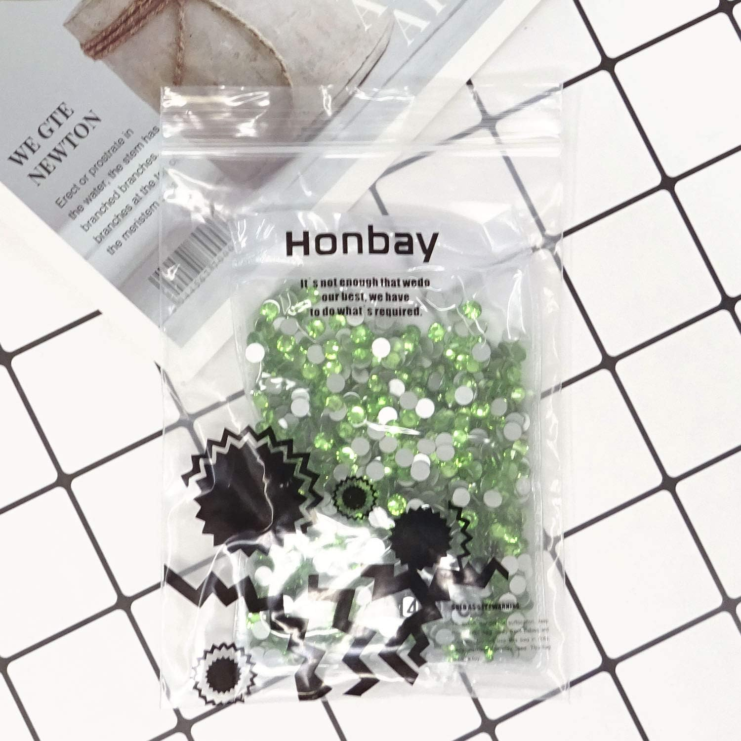 Honbay 1440PCS 5Mm Ss20 Sparkly round Flatback Rhinestones Crystals, Non-Self-Adhesive (Light Green) - Dark Purple image number 2