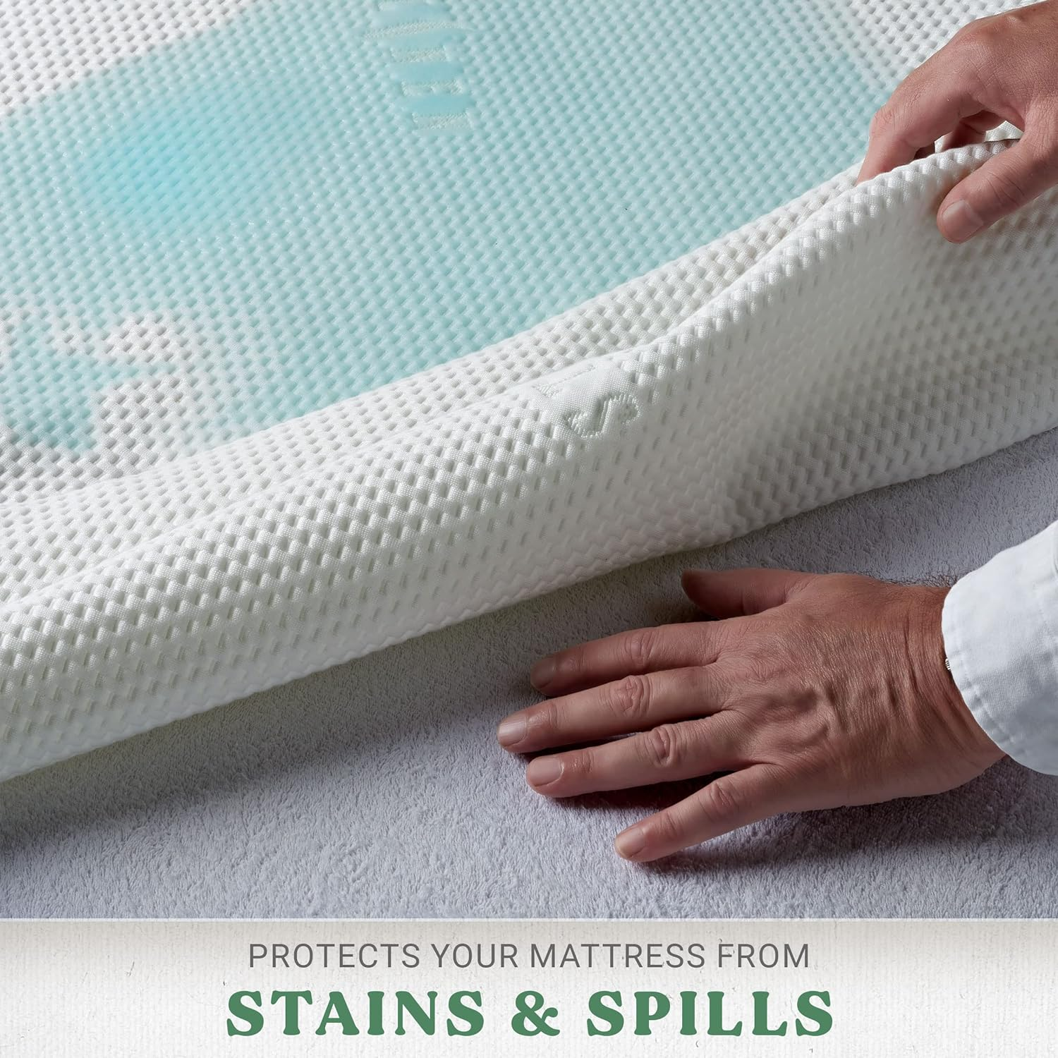 Double Tencel Eucalyptus Mattress Protector - Waterproof Breathable Cooling Cover Protects against Moisture, Spills, Stains - Noiseless, Machine Washable, Fits 40Cm Bed (Double) image number 5