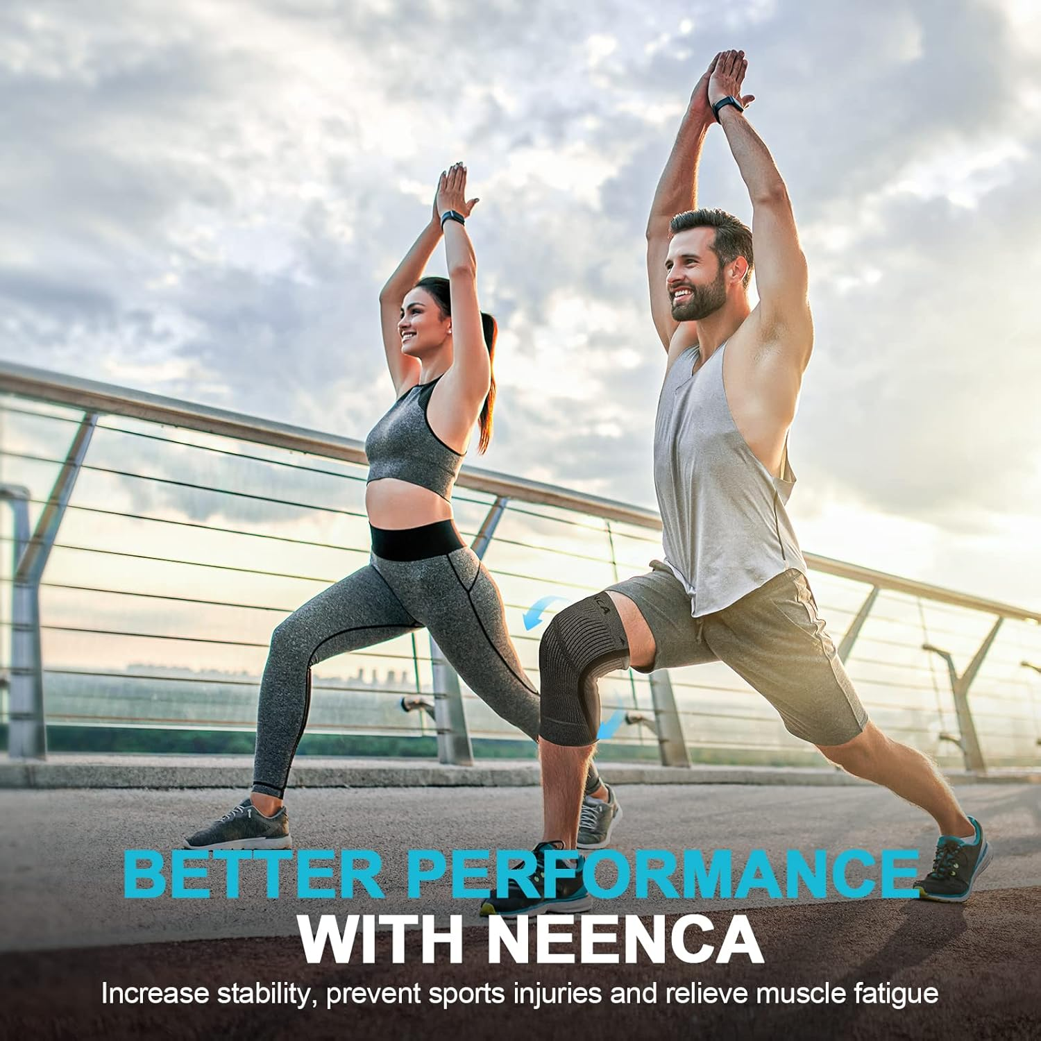 NEENCA Knee Sleeve &ndash; Knee Braces for Knee Pain, Compression Sleeve with Bamboo Carbon Fibers, Knee Support with Arthritis, Meniscus Tear, Swelling, ACL, Joint Pain Relief image number 1