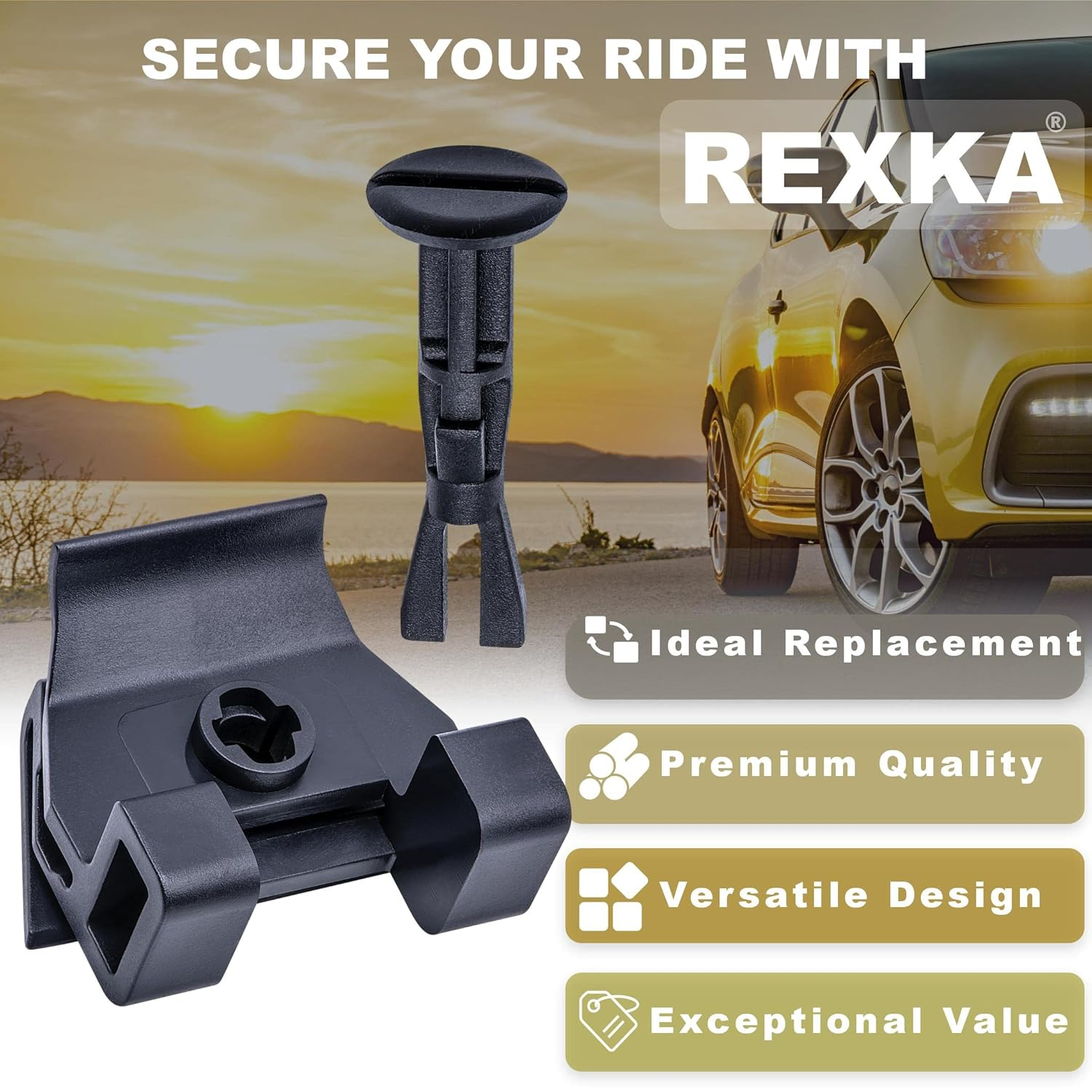 Rexka 5 Sets Front Bumper Cover Clips and Pin Retainer Fasteners for Toyota Lexus 47749-50090 53879-30040 Camry Avalon Ct200H Es300H ES350 GS350 RX350 Rx450H Hs250H image number 6