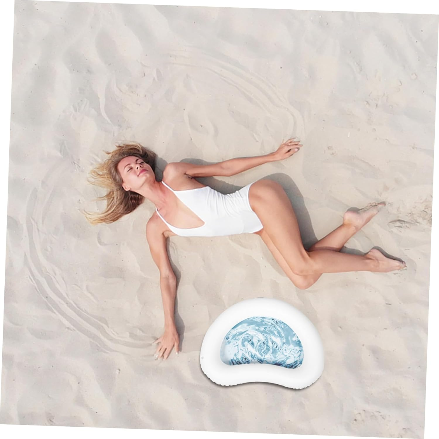 Vaguelly Inflatable Spa Footbath Pool Foot Bath Tray Pool Basin Soaking Basin Portable Body Washing Soaking Wash for PVC Blue image number 5