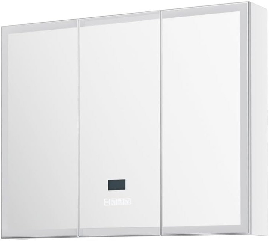 Bathroom Mirror Cabinet LED Light 900X720Mm Medicine Wall Storage image number 4