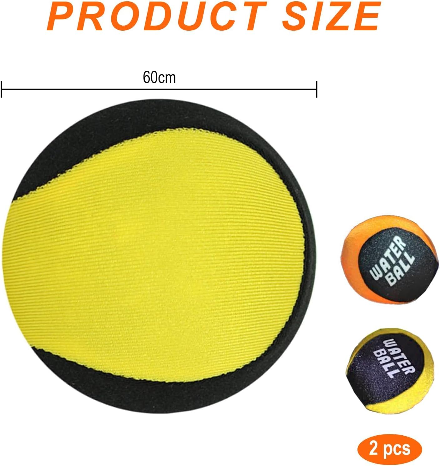 Bangbobi Pack of 2 Water Polo, Water Toy Children Outdoor for Pool, Beach and Lake - Beach Toy & Pool Toy for Children 5-12 Years (60 Mm, TPR) image number 3