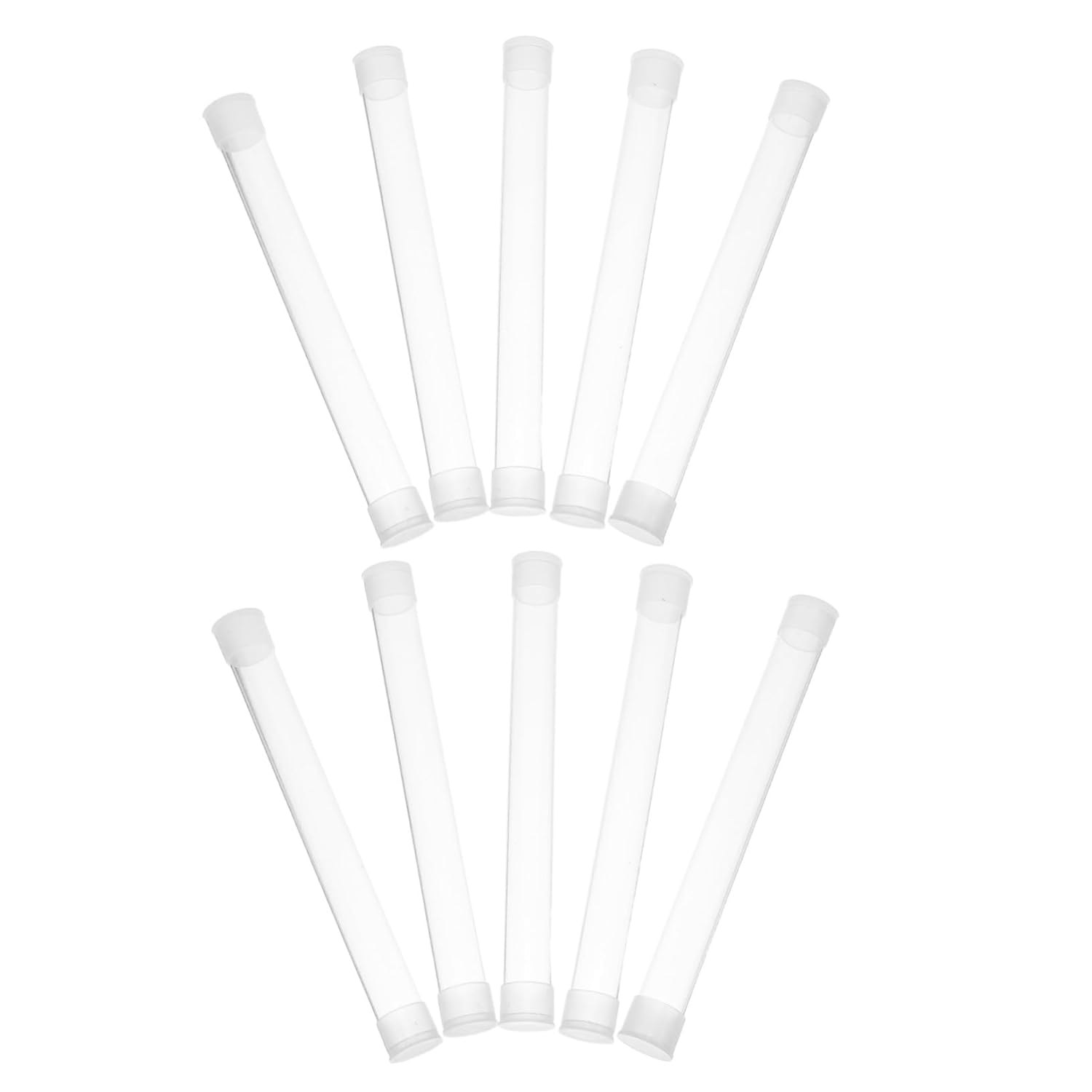 10Pcs Transparent Plastic Thermometer Storage Tubes Portable Protective Case for Thermometers Dustproof Compact Organizer for Travel Home and Clinic image number 1