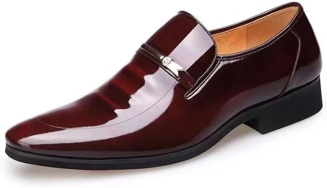 Men'S Dress Shoes Oxford Formal Classic Business Shoes Casual Wedding Faux Patent Derby Shoe image number 3