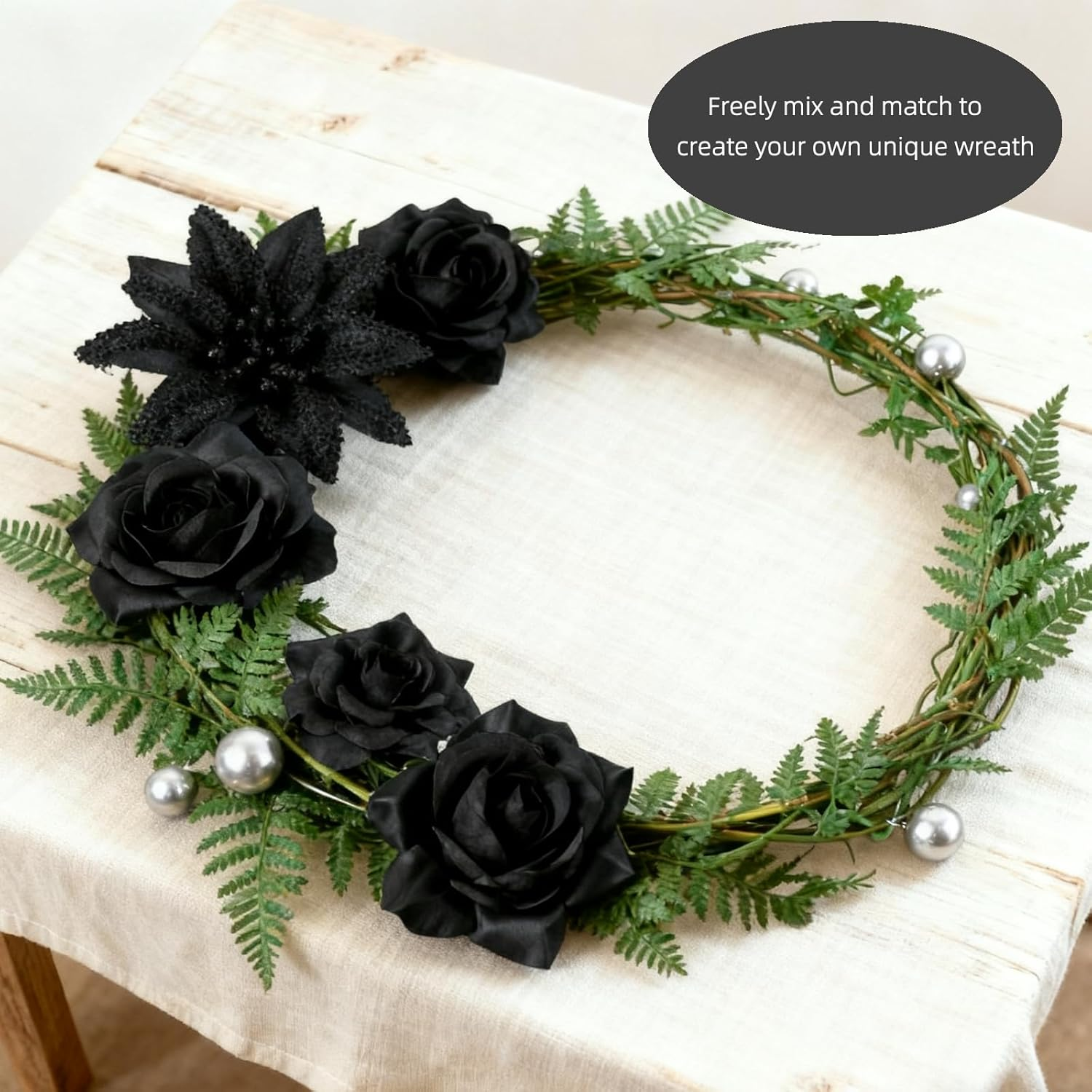 Flower Hair Clip, Pack of 21 Black Flower Hair Clips, Artificial Flower Hair Clips, Flower Hair Accessories for Party, Beach, Wedding, Event Decoration image number 5