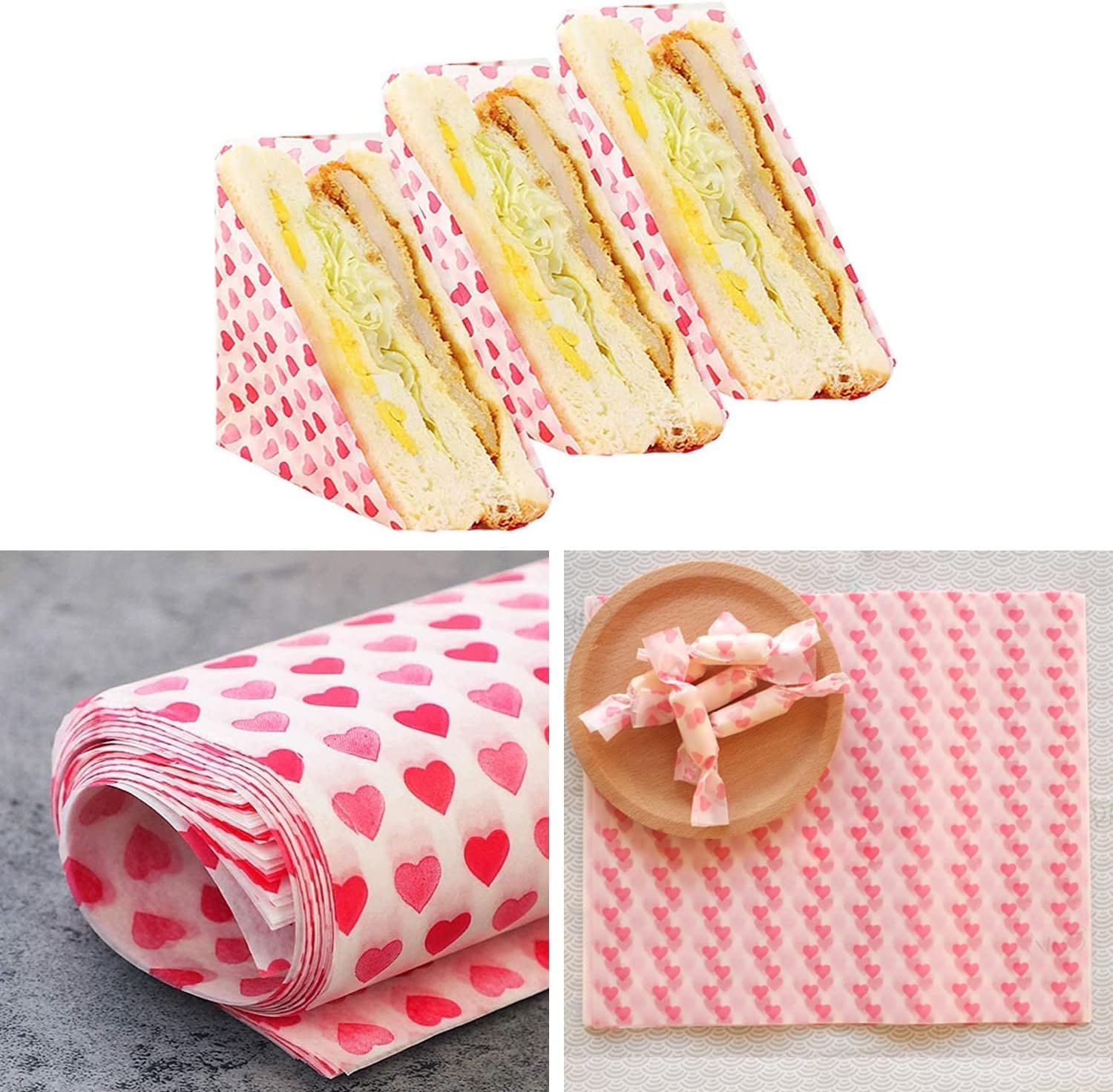 100 Sheets Food Grade Wrap Paper, Mixing Colors, Coated Paper, FOOD_WRAP, Food Wrapping, Pad Bottom of Baskets/Plates, Greaseproof