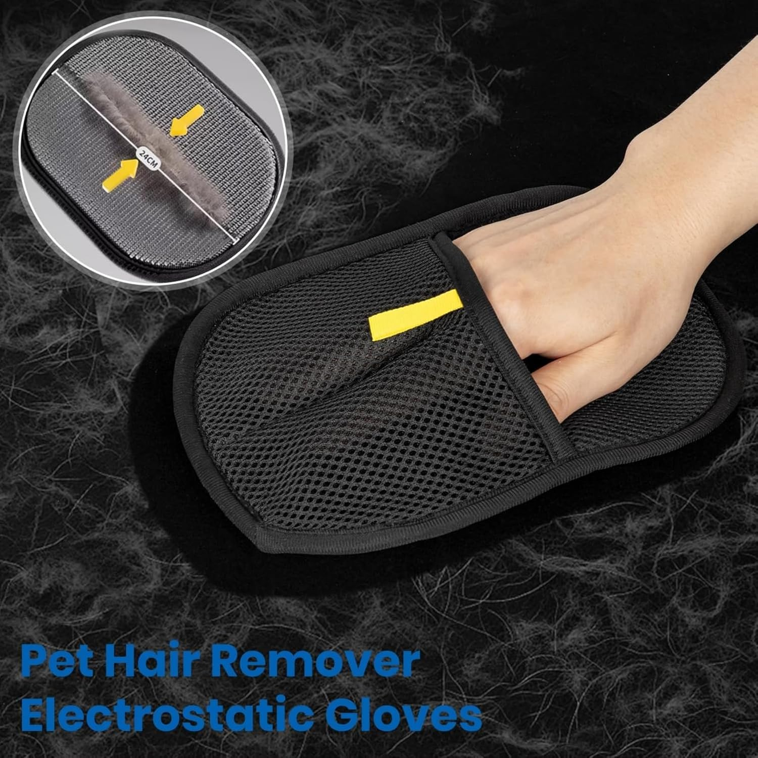 2Pcs Pet Hair Removal Glove for Dogs & Cats, Newly Upgraded Reusable Electrostatic Pet Hair Gloves, Pet Hair Remover Tool for Clothing, Couch, Carpet, Car Seat image number 1
