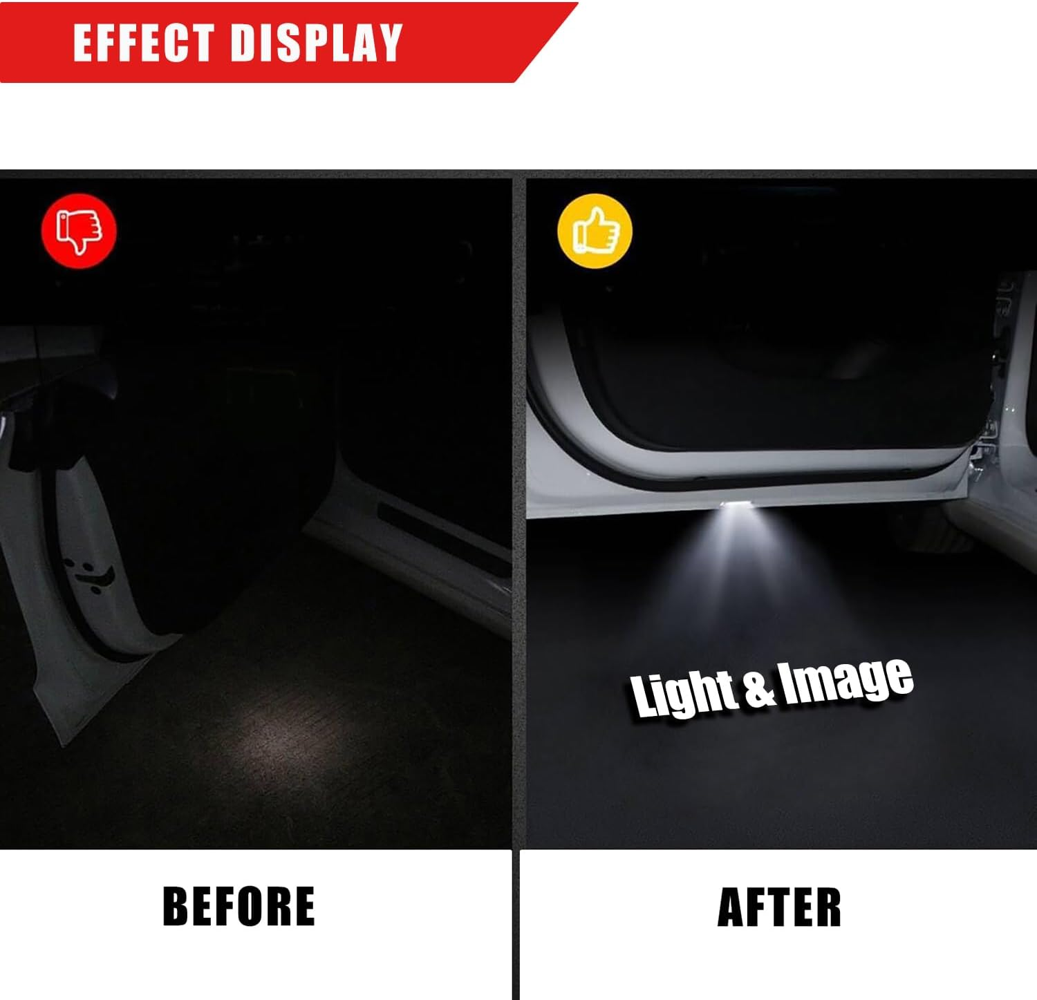 Car Door Lights Compatible with A1 A3 A4 A5 A6 A7 A8 Q3 Q5 Q7 R8 TT RS S Accessories, Super Bright Welcome Light Puddle Light image number 4
