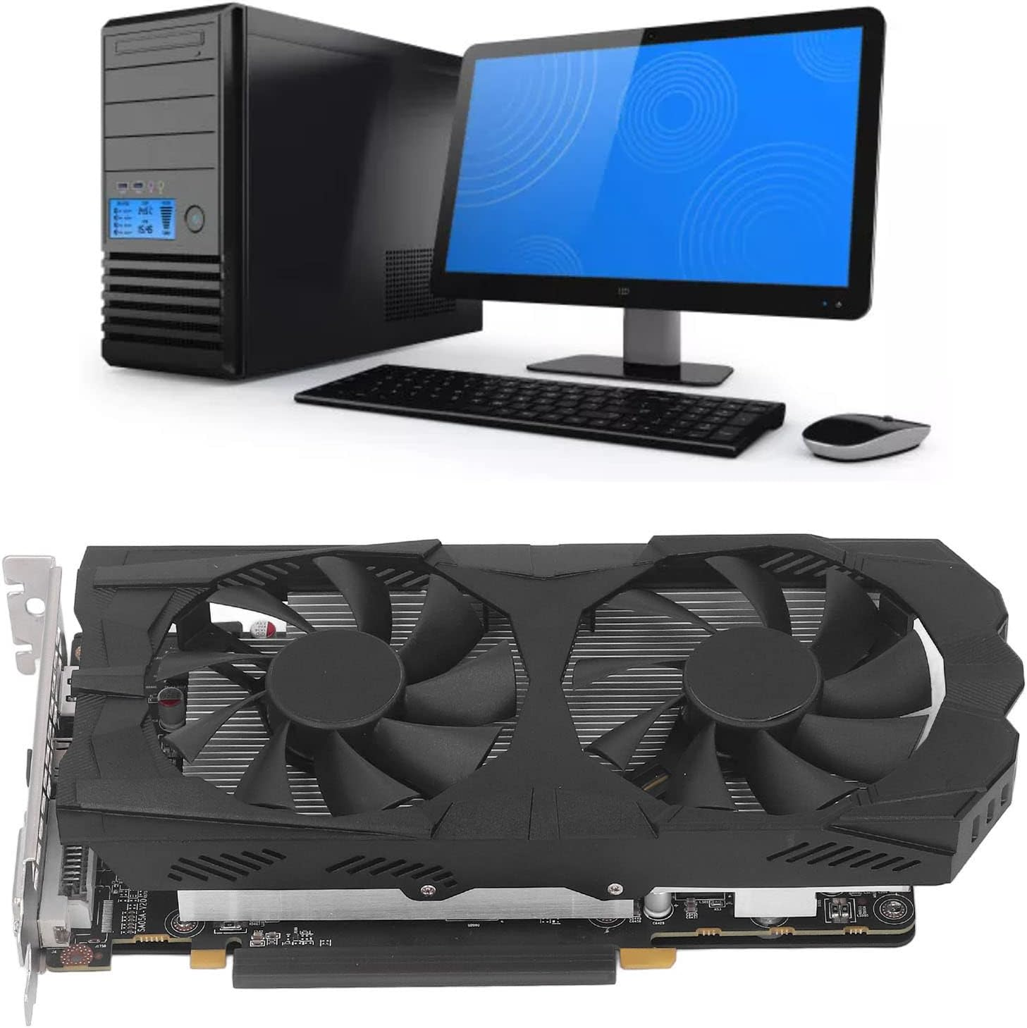 RX580 8GB 256BIT DDR5 Graphics Card, Desktop Video Card with PCIE 3.0 16X Slot, HDMI, DVI, DP, Cooling Dual Fans (RX580 8G D5) image number 2