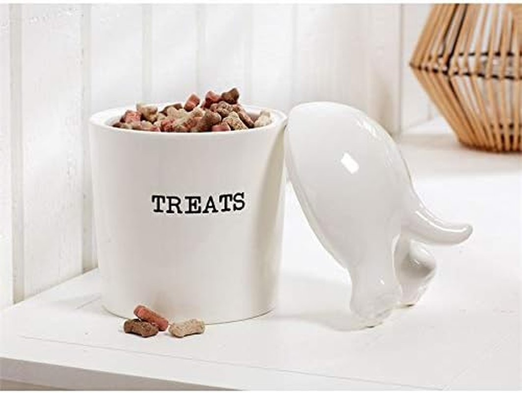 Mud Pie Dog Tail Treat Canister - Ceramic Dog Treat Jar image number 1