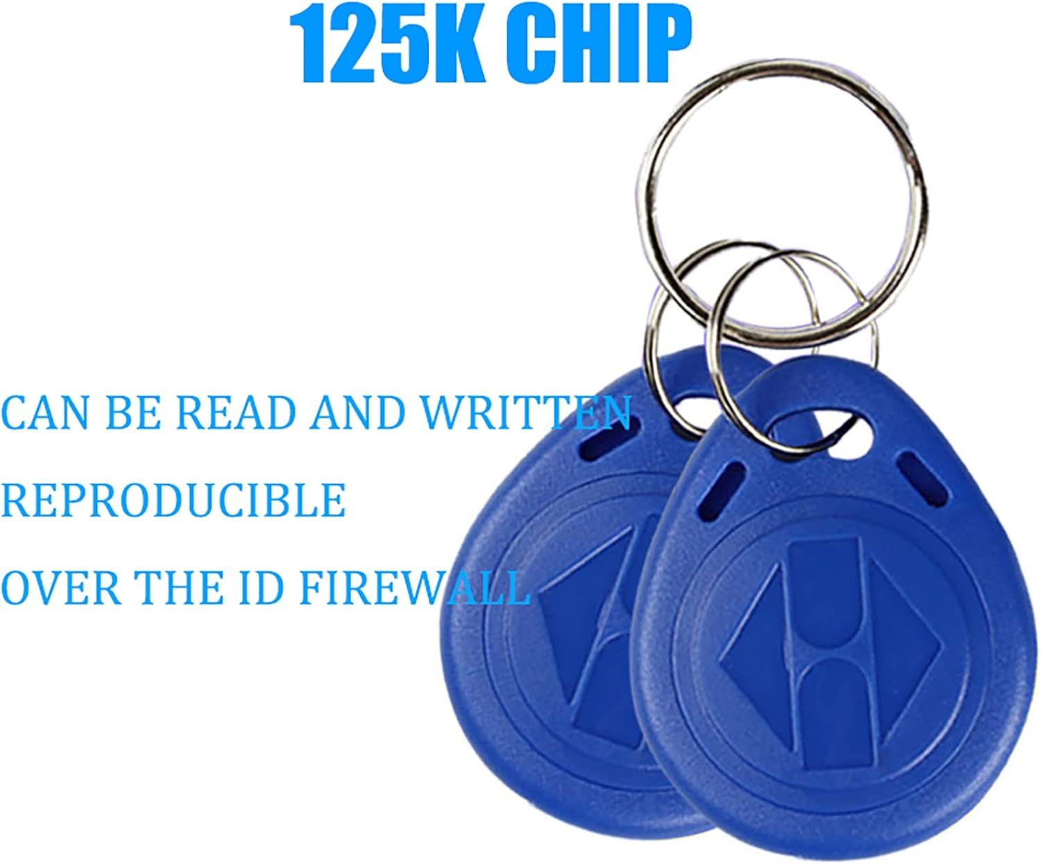 20Pack Writable 125Khz RFID Key Fob Proximity ID Card Token Tag Rewritable, Tunghey 125Khz RFID Writable Rewritable T5577 Fob Tag for RFID Writer image number 1