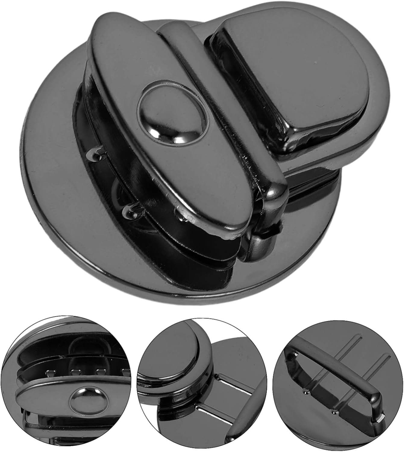 STOBOK 10Pcs Iron round Press Bag Buckle Locks DIY Handbag Accessories Gun Black 4.7Cm Wide Suitable for Bag Hardware and Repairs
