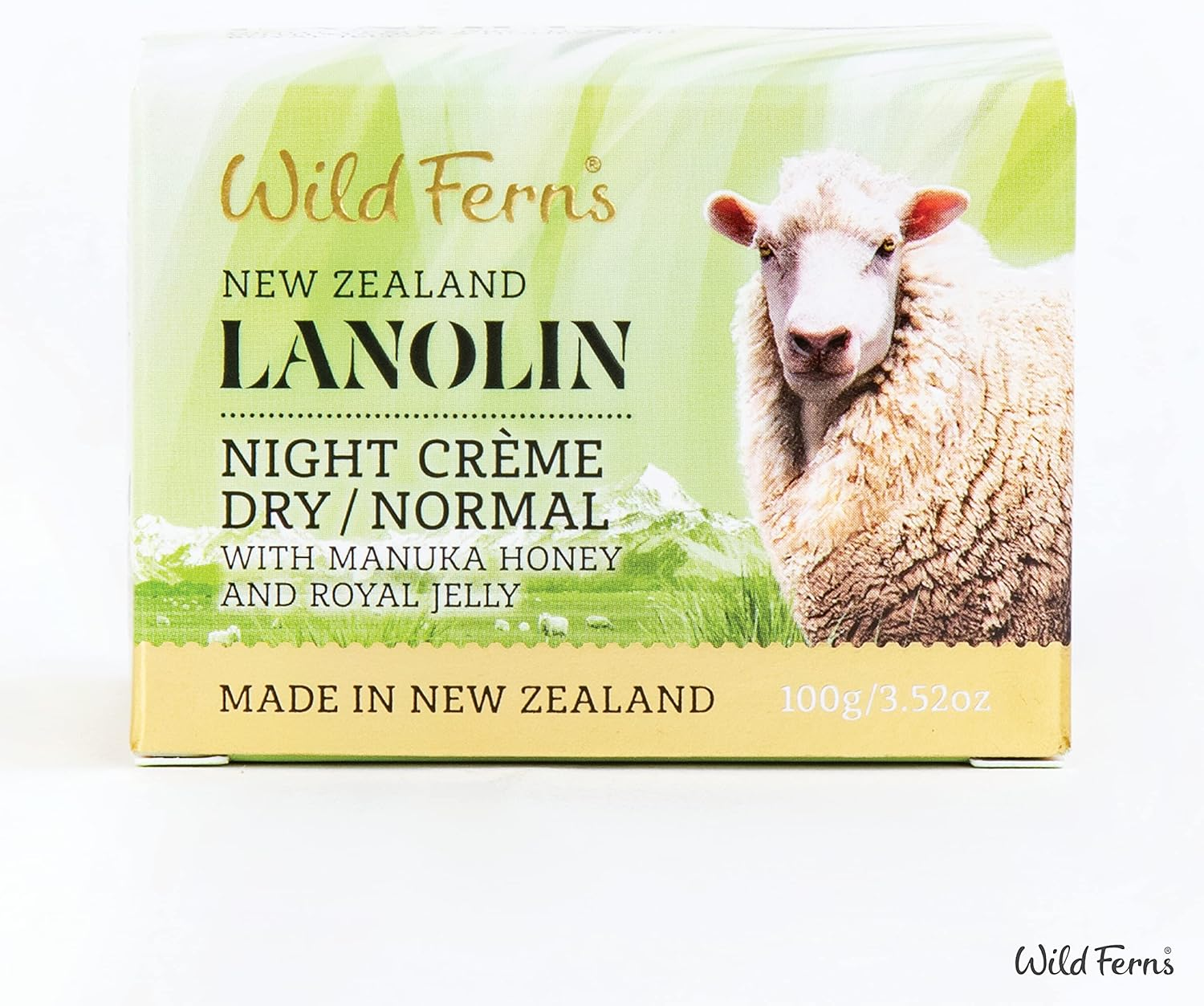 Wild Ferns Lanolin Night Cr&egrave;me with Manuka Honey 80+ & Royal Jelly (Dry to Normal), 100G