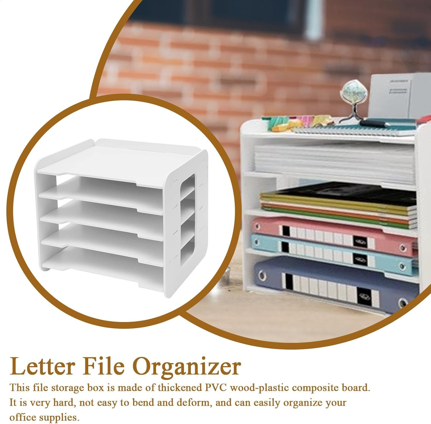 File Organizer for Desk | Strong Load Bearing Document Tray | Teacher Document Storage, Desktop Organizing Accessories for Home Studio image number 3