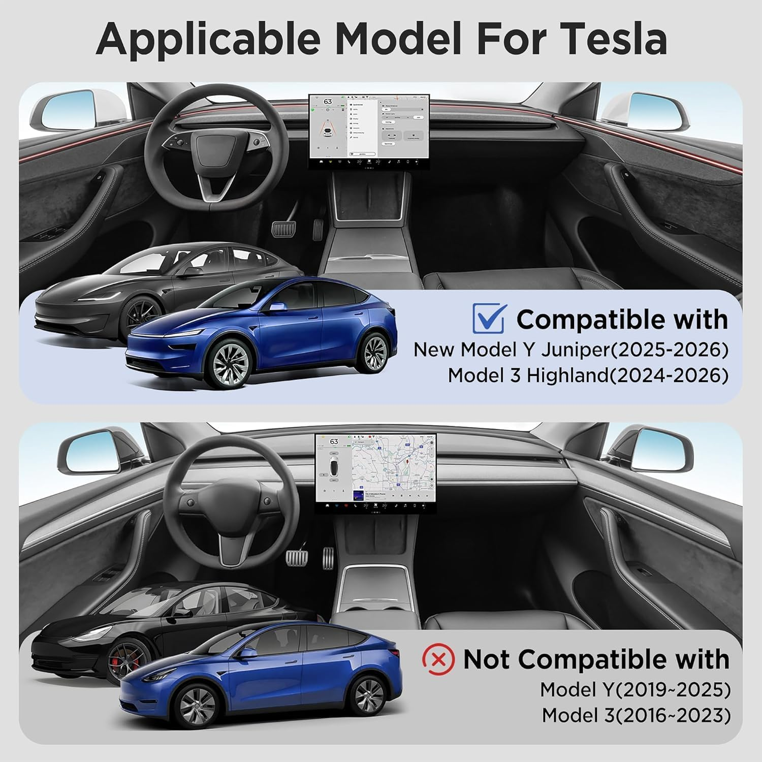 Center Console Organizer Tray for Tesla Model Y Juniper Model 3 Highland Armrest Hidden Storage Box Insert Cup Holder Interior Accessories for Model Y Juniper Model 3 2025 2026 (Black) image number 6