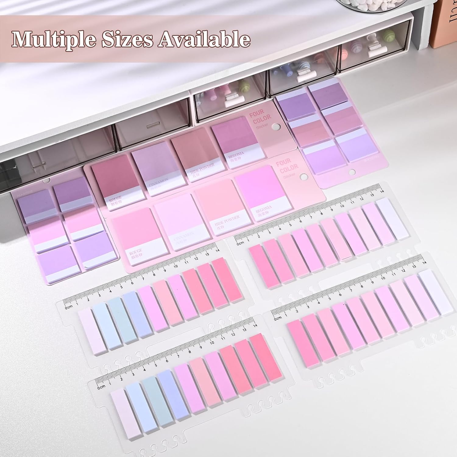 BAYTORY 1200 Pcs Sticky Tabs, Pastel Paper Sticky Notes, Index Tabs Memo Stickers Page Markers Book Tabs, Multicolor Writable Tabs for Annotating Books, Office & School Study Supplies (Pink) image number 5