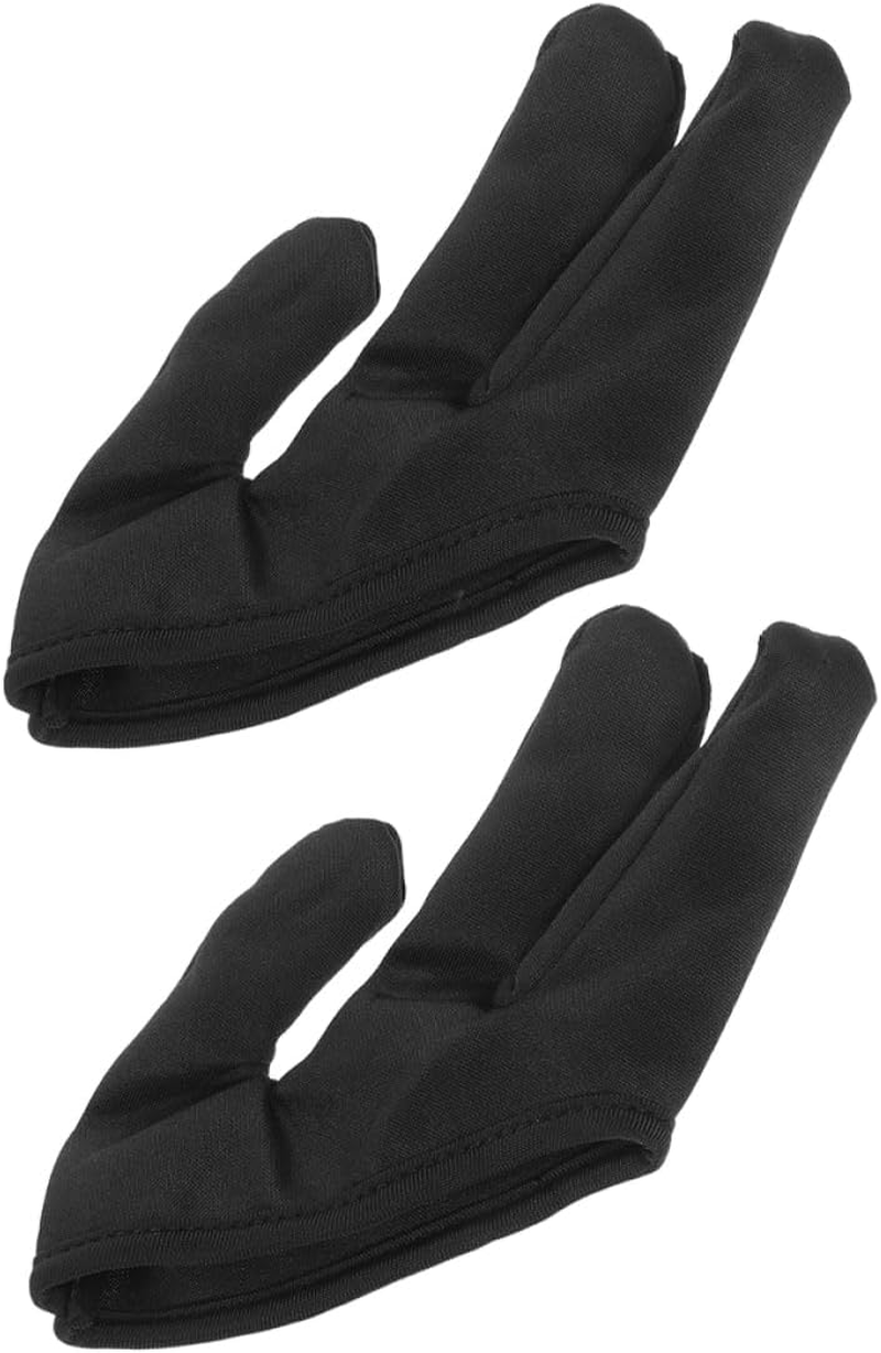 ERINGOGO 2Pcs Heat-Resistant Gloves for Hair Styling Three-Finger Design Black Insulation Gloves for Curling Wand and Straightener Suitable for Professional Hairdressers image number 1