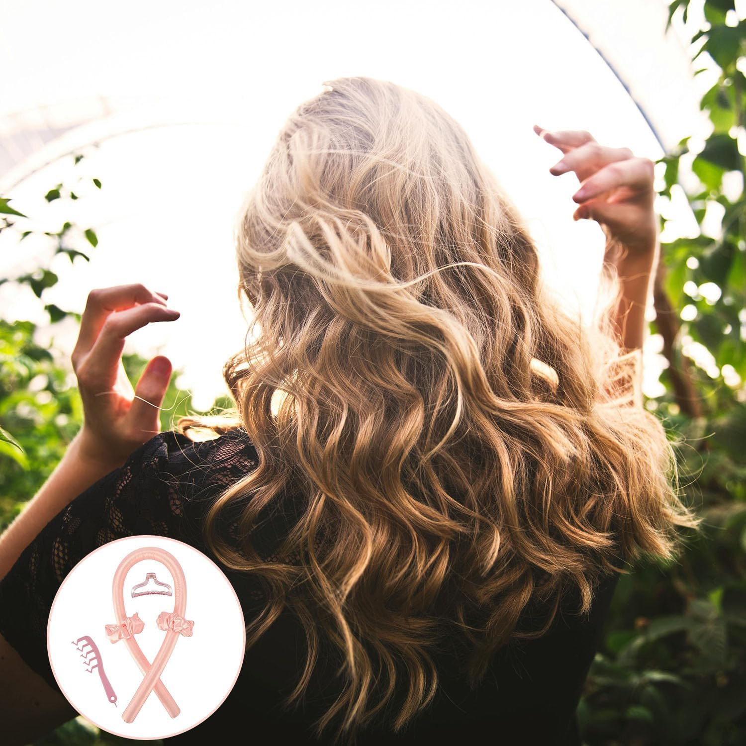 Heatless Curling Set, Heatless Curling Rod Headband, No Heat Hair Curlers, Women Heatless Curls, High Resilience Sponge Heatless Hair Curler, Heatless Curlers Headband Kit for Short Hair & Long Hair image number 3