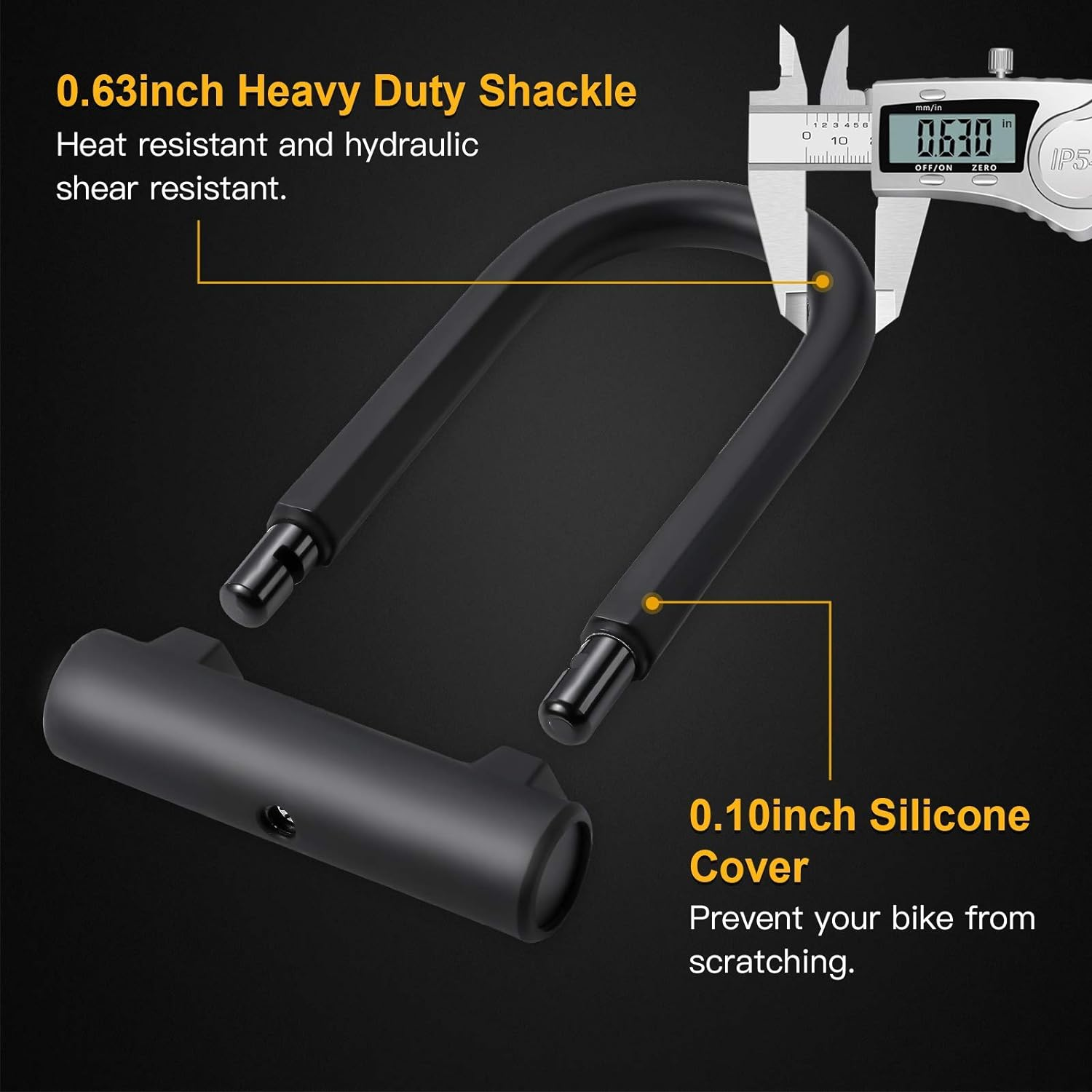 UBULLOX Bike U Lock Heavy Duty Bike Lock Bicycle U Lock, 16Mm Shackle and 4Ft/6Ft Length Security Cable with Sturdy Mounting Bracket for Bicycle, Motorcycle and More image number 2