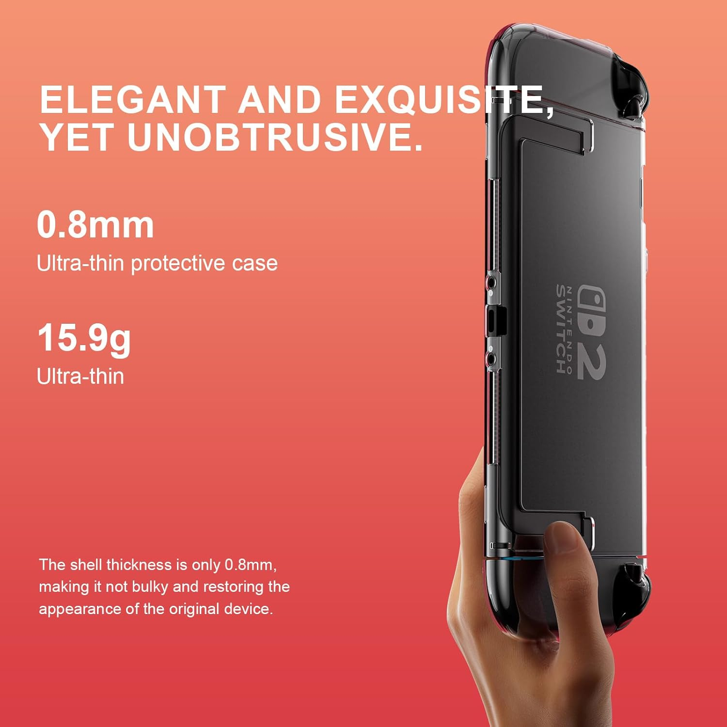 ZVCXOE TPU Transparent Protective Cover Suitable for Switch 2 2025 Model Split PC Main Case and TPU Grip Cover Shockproof Scratch-Resistant Non-Slip and Ergonomic Clear