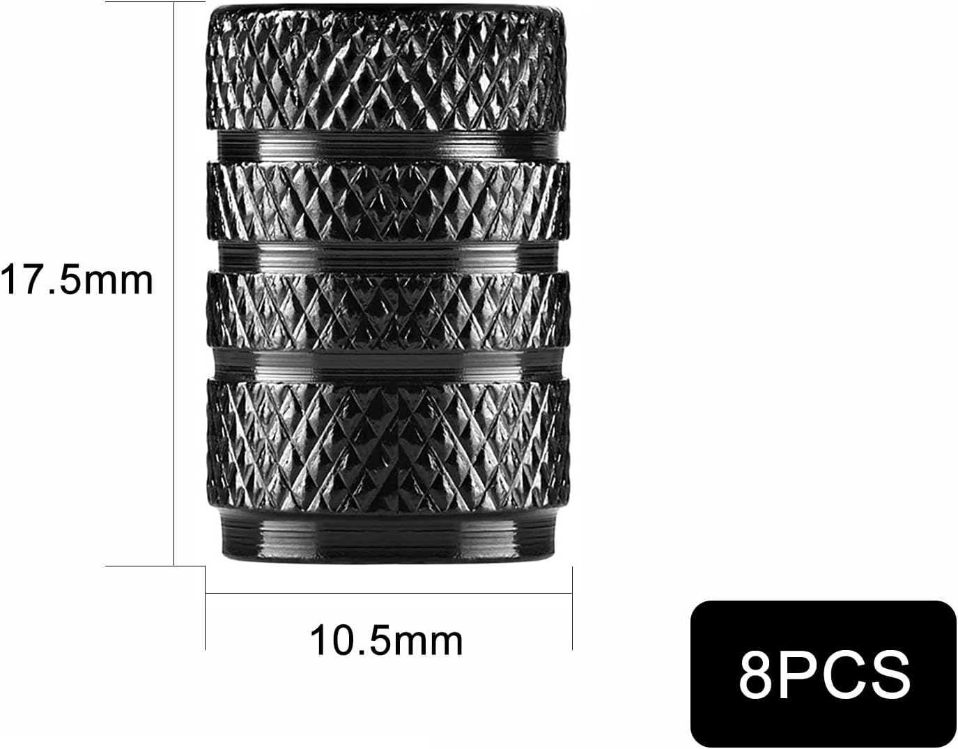 AQSQWQ Set of 8 Valve Caps, Car Valve Cover, Aluminium Car Tyre, Car Valve, Wheel Valve Caps, Valve Cover, Tyre Valve Caps in Black, Car, SUV, Motorcycle and Much More image number 3