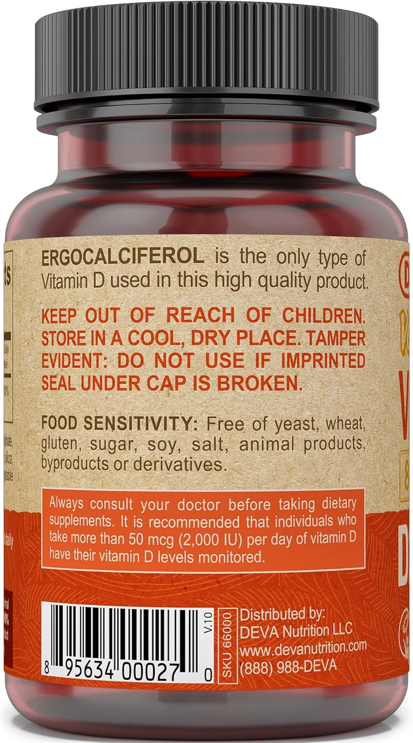 Deva Nutrition - Vegan Vitamin D2 800 IU - 90 Tablets image number 4
