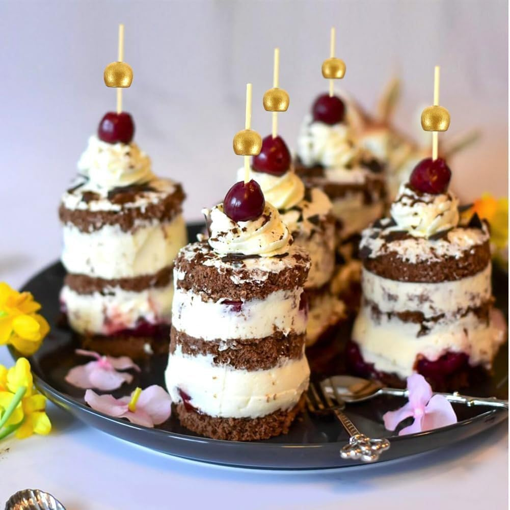 500PCS Cocktail Picks Kit, 4 Styles Fancy Toothpicks for Appetizers, 3 Sizes Long Bamboo Skewers