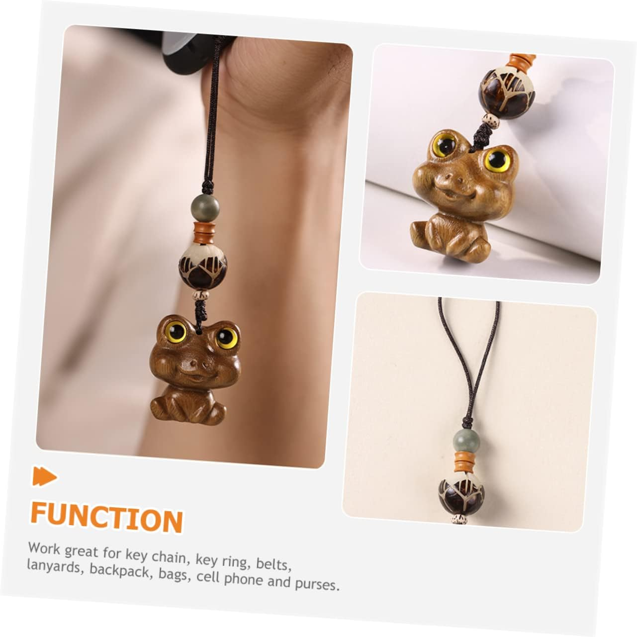 SHERCHPRY Key Chain Animal Bag Charm Womens Backpack Purse Car Keychain for Women Wood Keyring Key Ring Pendant Bag Pendant Womens Wallets Cartoon Key Ring Miss Wooden Bags Sandalwood