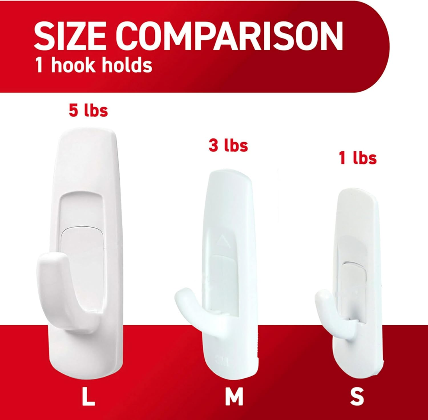 Command Large Utility Hooks, Damage Free Hanging Wall Hooks with Adhesive Strips, No Tools Wall Hooks for Hanging Decorations in Living Spaces, 7 White Hooks and 12 Command Strips image number 1