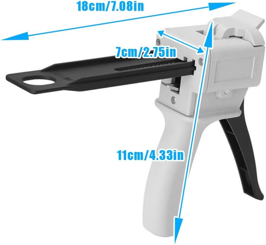 Lwuey Epoxy Glue Gun, 30Ml Dispenser Gun Manual Impression Mixing Dispensing Adhesive Single Liquid Tube Handle Tool for Pressing Squeezing DIY Crafts Quick Repairs Extruder Home School Project image number 6