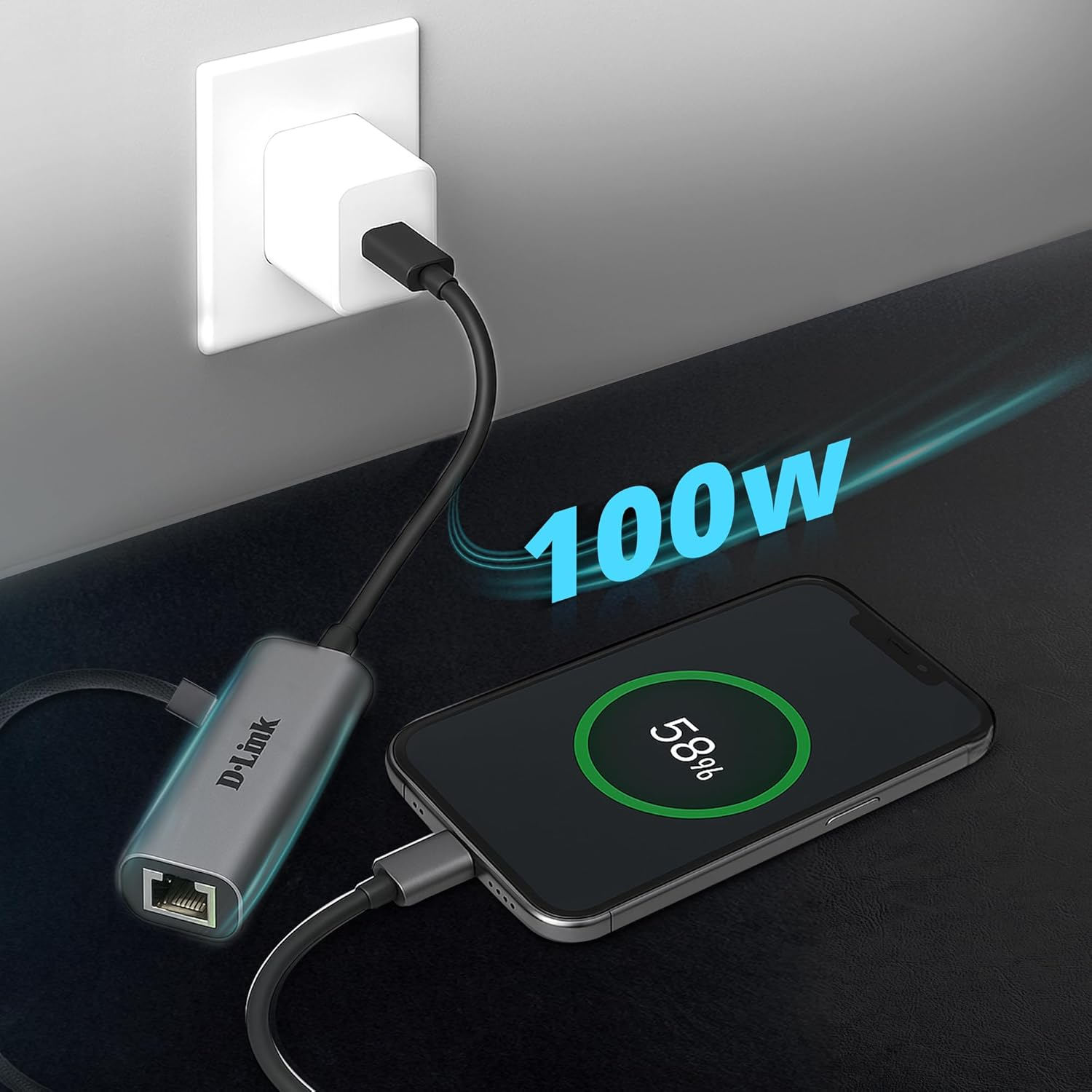 D-Link DUB-E255 USB-C to 2.5Gbps Ethernet Adapter &ndash; Thunderbolt 3/4 Compatible, Plug & Play Network Adapter for Mac, Windows, Ipados & Android &ndash; Supports Power Delivery 100W, Gigabit & USB-C Devices image number 6