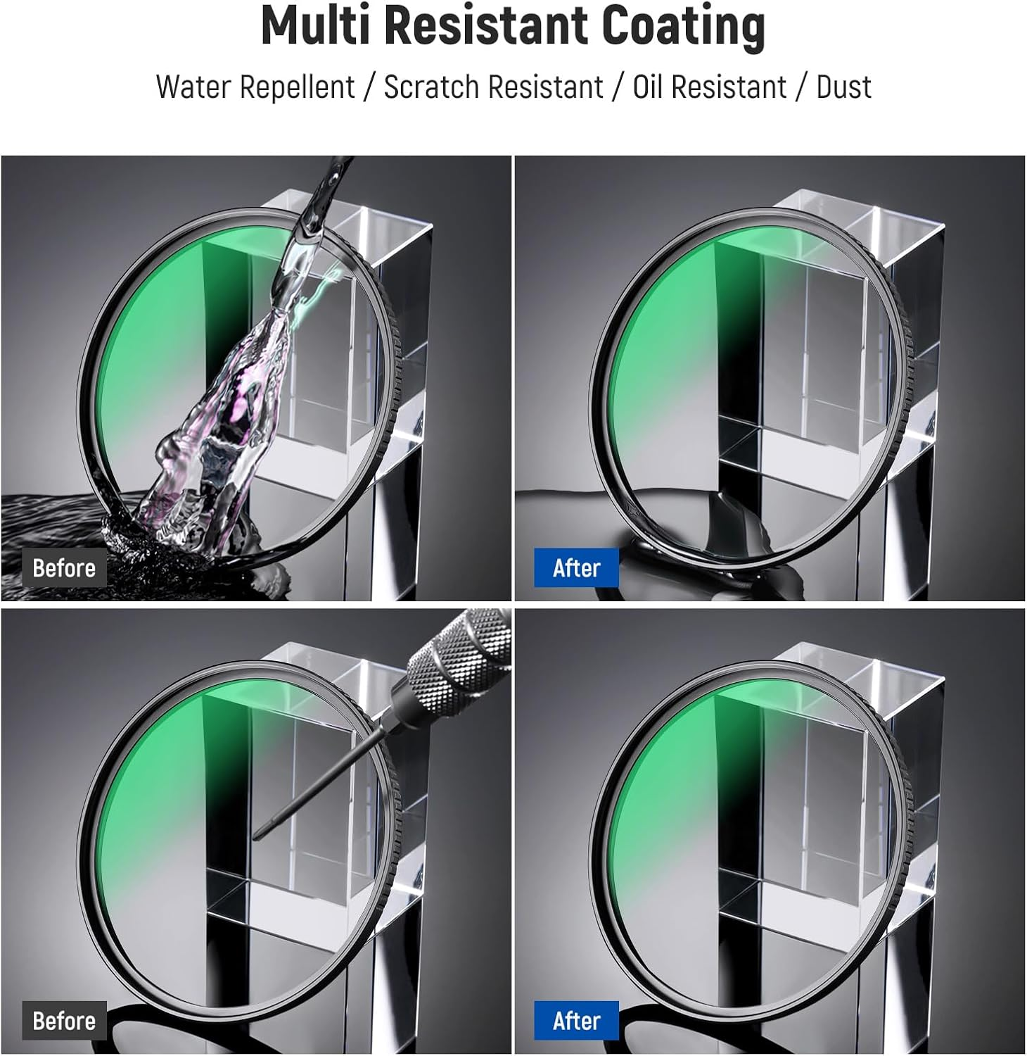 NEEWER 52Mm Ultra Low Reflectivity UV Lens Filter, UV Protection Filter with Multi Resistant Coating, HD High Transmittance Optical Glass, Ultra Slim Aluminum Frame, Water/Scratch/Oil Resistant image number 5