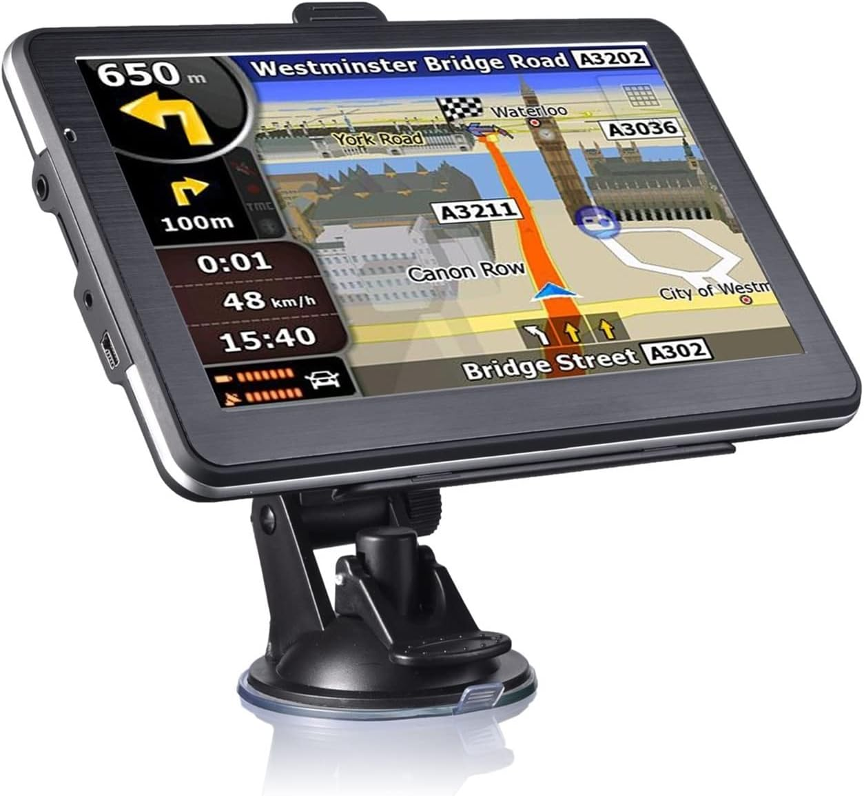 GPS Car Navigator, 7" HD Car GPS Navigation 8G RAM 128-256MB FM Bluetooth AVIN Europe Map Sat Nav Truck GPS Navigators for Car Truck Rv(128-256Mbresistive) image number 1