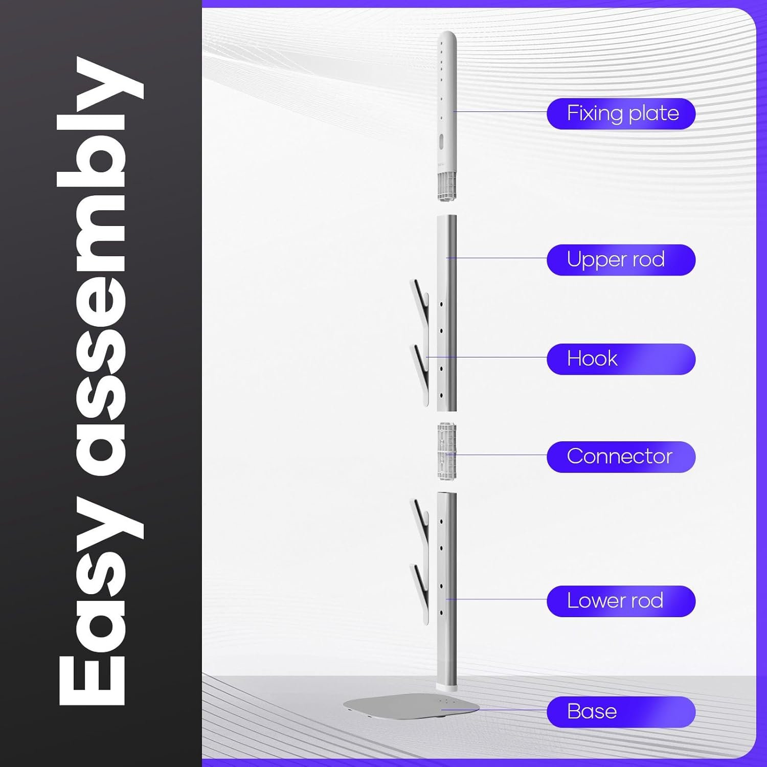 Maxkon Freestanding Vacuum Cleaner Stand Rack Hook Compatible for Dyson V7 V8 V10 V11 V12 V15 G5 Detect Slim Cordless Stick Cleaning Attachment Storage Holder Metal Base