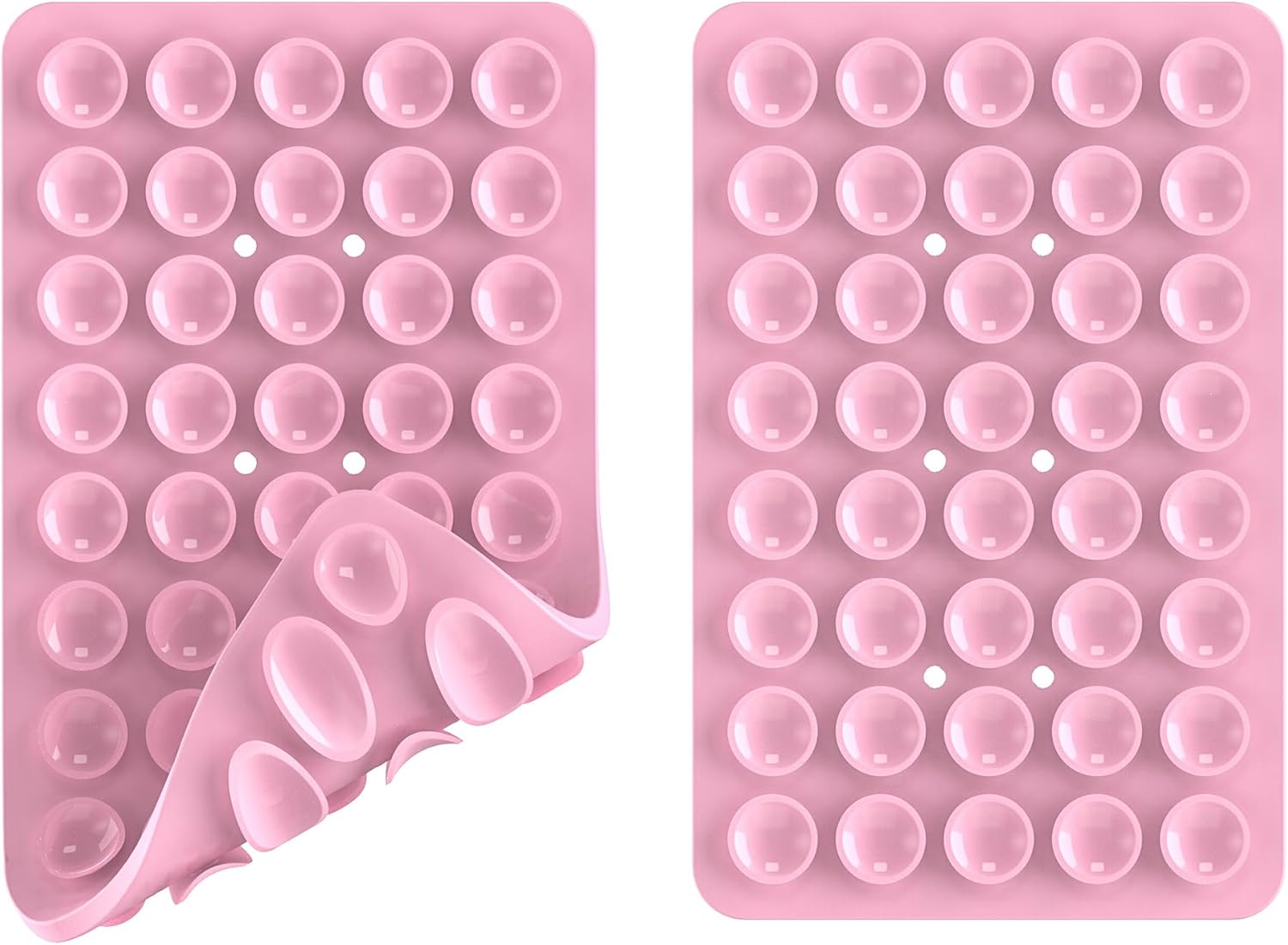 2PACK Silicone Double Sided Suction Phone Case Mount, Detachable Hands Free & Strong Grip Holder for Selfies & Videos, Compatible Iphone Android (Light Pink, 2Pack 40 Suction Cups) image number 1