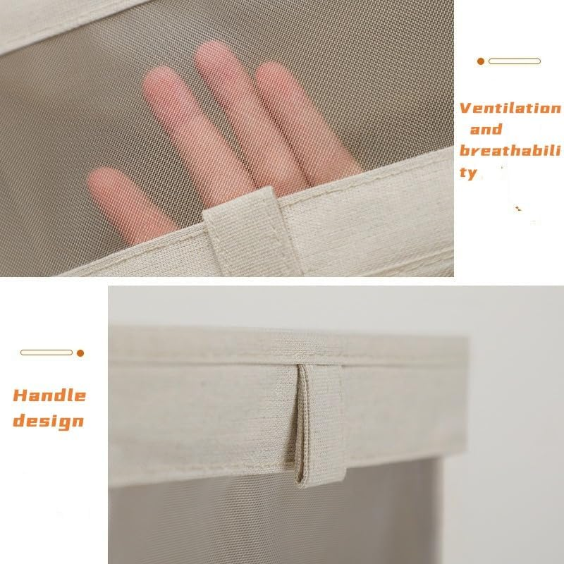 6 Pcs Linen Closet Organizers and Storage Clothing Bins Large Foldable Box with Window Storage Baskets for Closet Shelf Clothes Jeans Toys Organization, Cube Storage Boxes for Organizing (6) image number 2