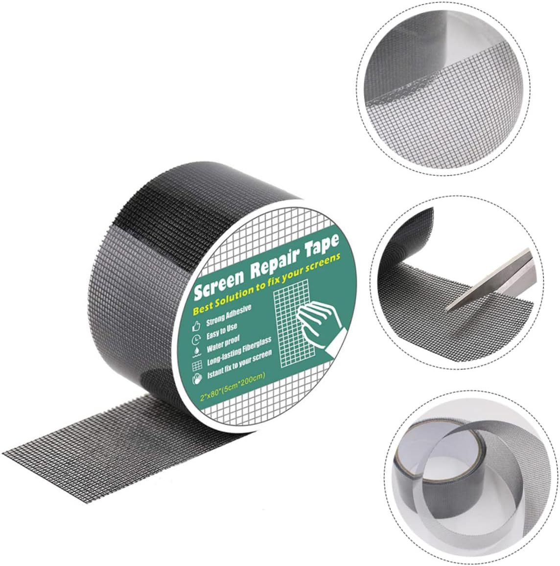 Gadpiparty Black Screen Window Repair Tape Strong Self-Adhesive Glue 5Cm X 2M Mesh Patch for Door and Window Screens for Home Use image number 5
