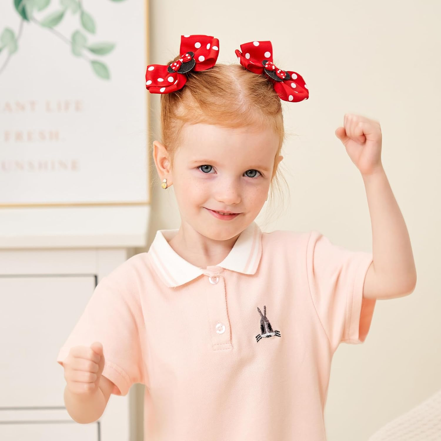 Baby Hair Accessory Set: 6 Piece Mouse Ear Bows and Clips for Girls, Women - Birthday, Party, or Everyday Wear - Pack-3 image number 5