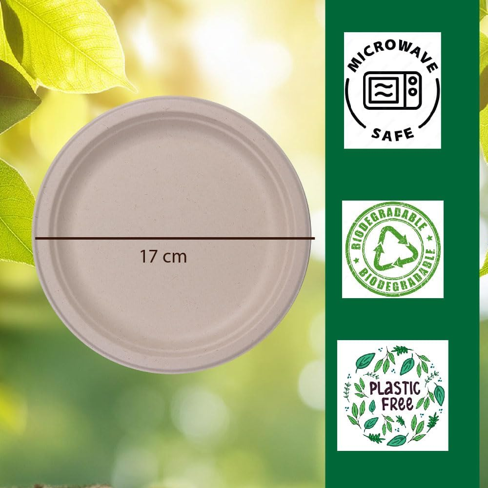Eco Basics Biodegradable Plate (17Cm), Brown image number 6