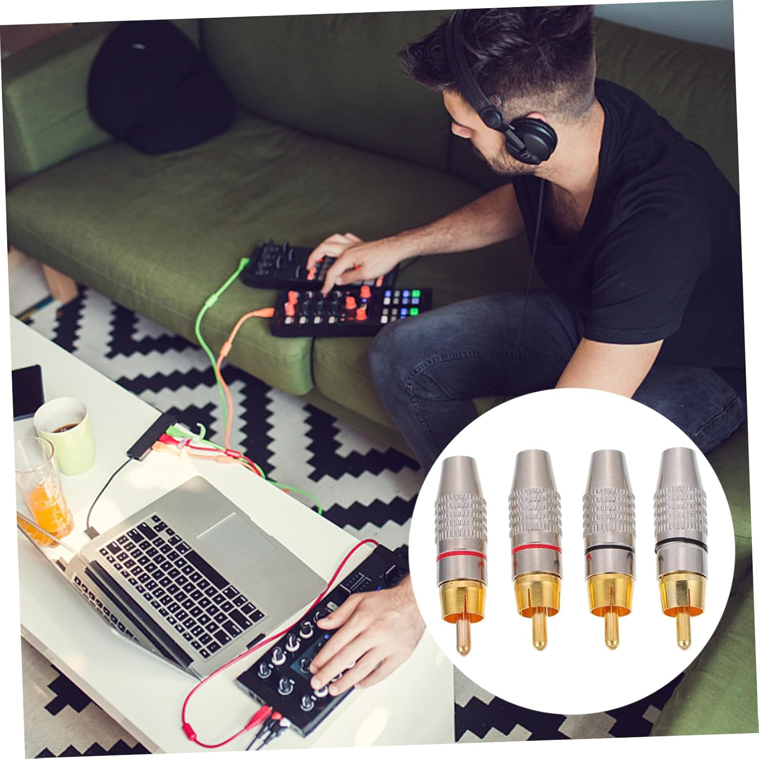 COHEALI 4Pcs Male Plugs Speaker Audio Connectors with Open Mount for Secure Wire Connection Video Adapter for Hifi Sound Systems image number 3