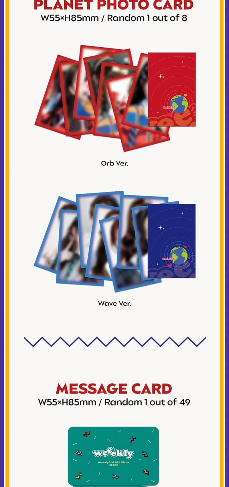 Weeekly We Can 2Nd Mini Album Wave Version Cd+92P Booklet+1P Photocard+1P Planet Card+1P Message Card+Sticker Pack+Message Photocard Set+Tracking Kpop Sealed image number 5