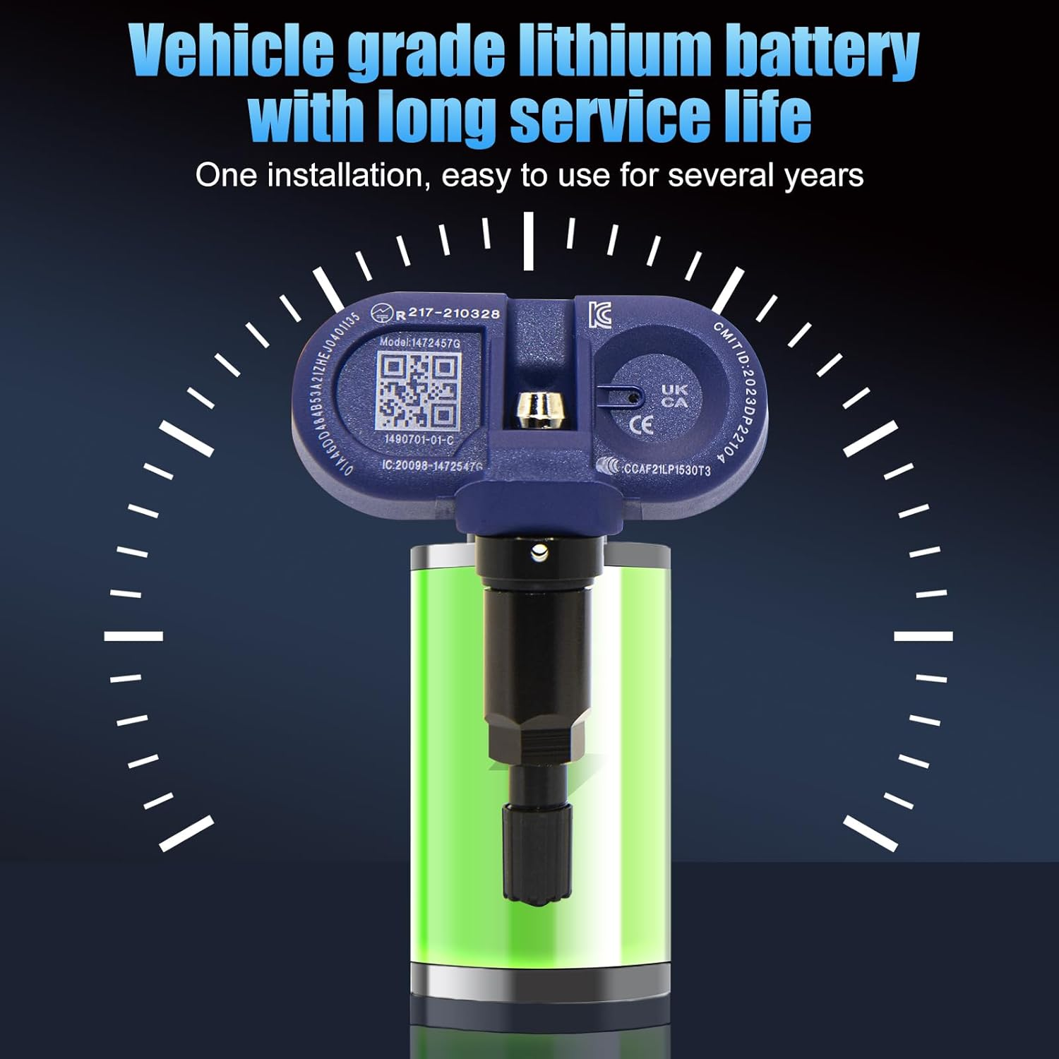 7JI Bluetooth Tyre Pressure Monitoring Kompatibel for TESLA, Reifendrucksensor TPMS Sensor System for since 2020 Tesla Model S/3/X/Y, BLE-TESLA OEM Replacement Soren Metal Valve image number 2