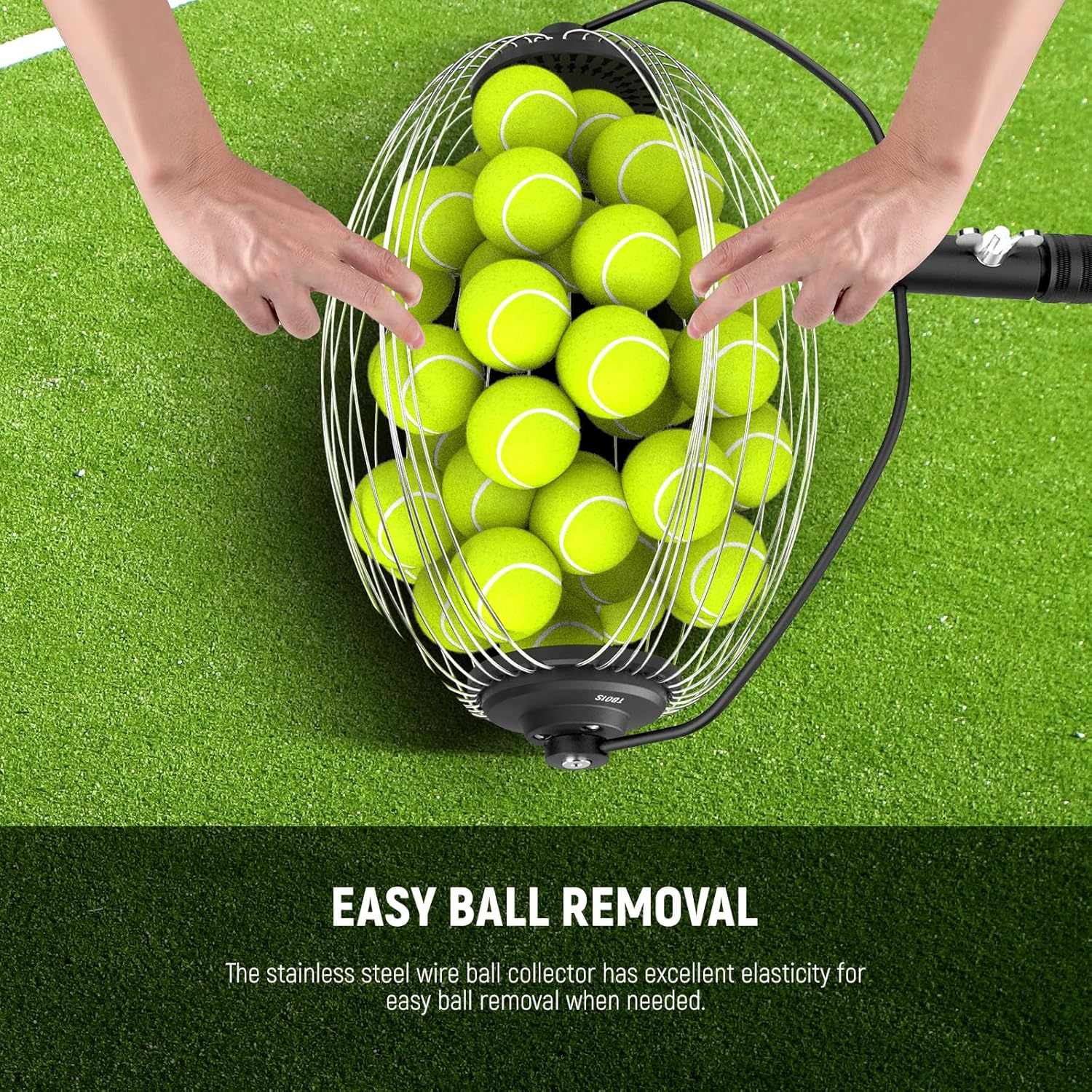 NEEWER Tennis Ball Pickleball Collector Roller, No Bending over Quick Rolling Picker for 1.5"-3" Tennis/Golf/Pickleballs, 30-58"/77-148Cm Telescopic Ball Retriever for up to 40 Tennis Balls, TB01S image number 1