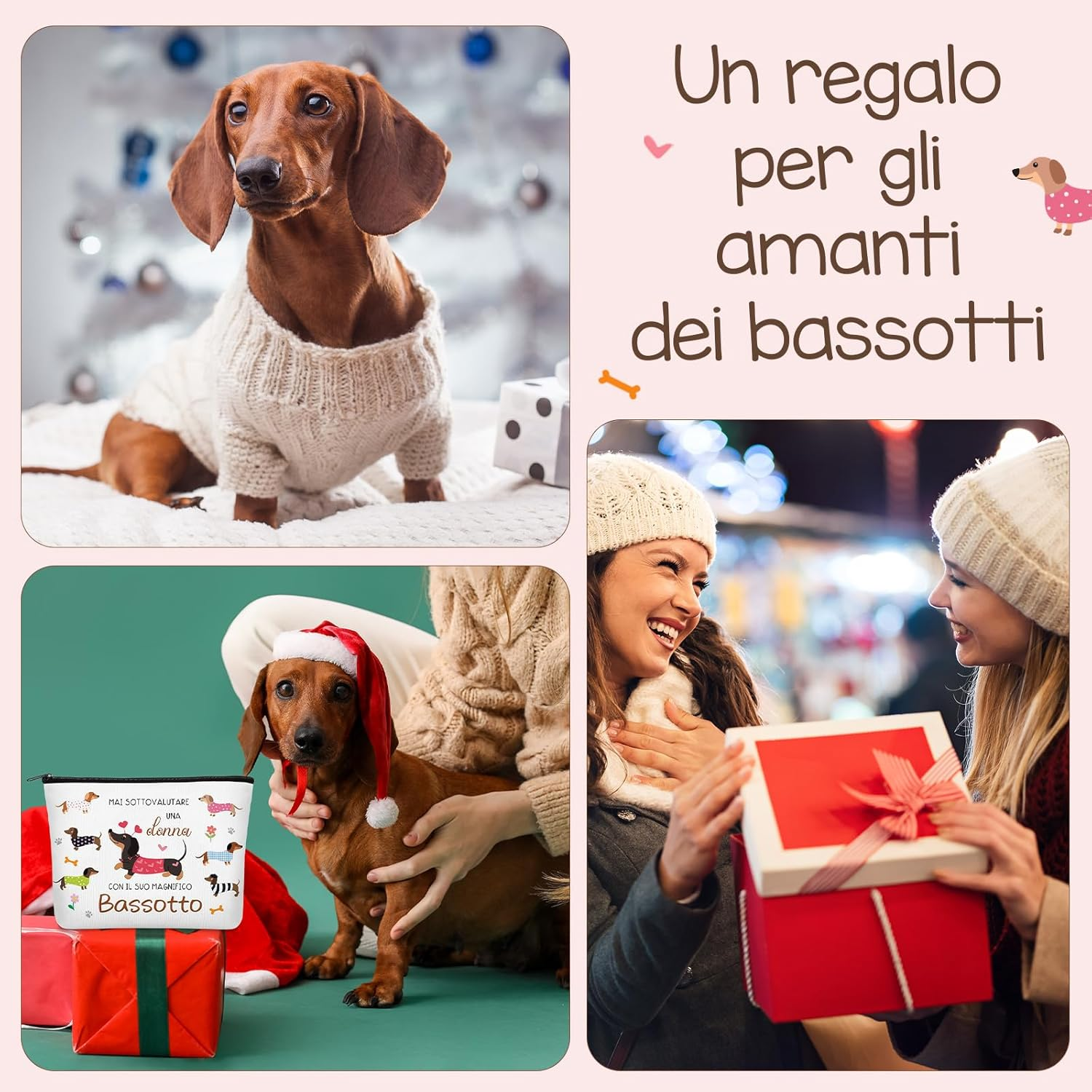 Xuniea Dachshund Gift Set for Women Cosmetic Bag with Zip by Dachshund Multifunctional Large Capacity Keyring Ideal for Travel Birthday Christmas Girlfriend image number 6