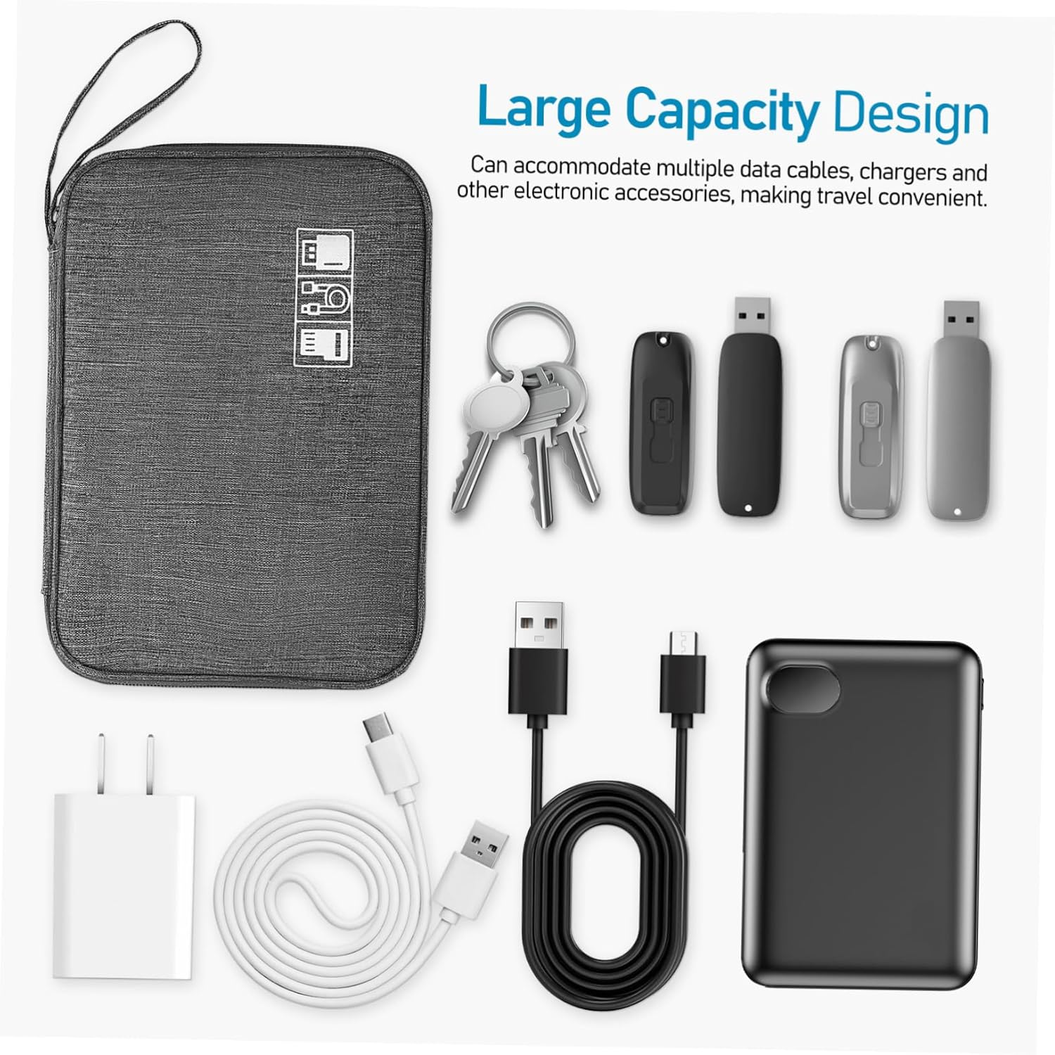 Yardenfun Travel Storage Bag Earphone Organizer Cable Charger Pouches Portable Digital Accessories Organizer Box image number 2