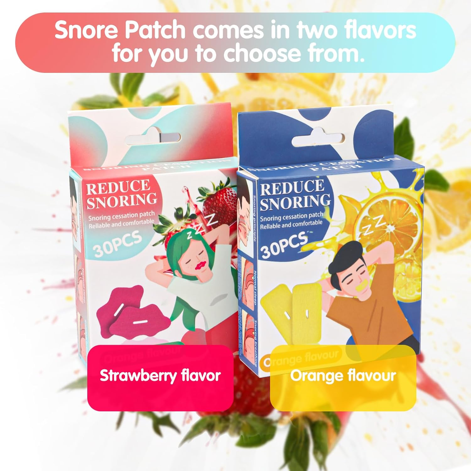 Sleep Mouth Tape - Breathable Sleep Tape Allows You to Sleep through the Night and Effectively Stops Snoring, Mouth Tape for Sleeping-30Pc (Fruity Orange Flavor)