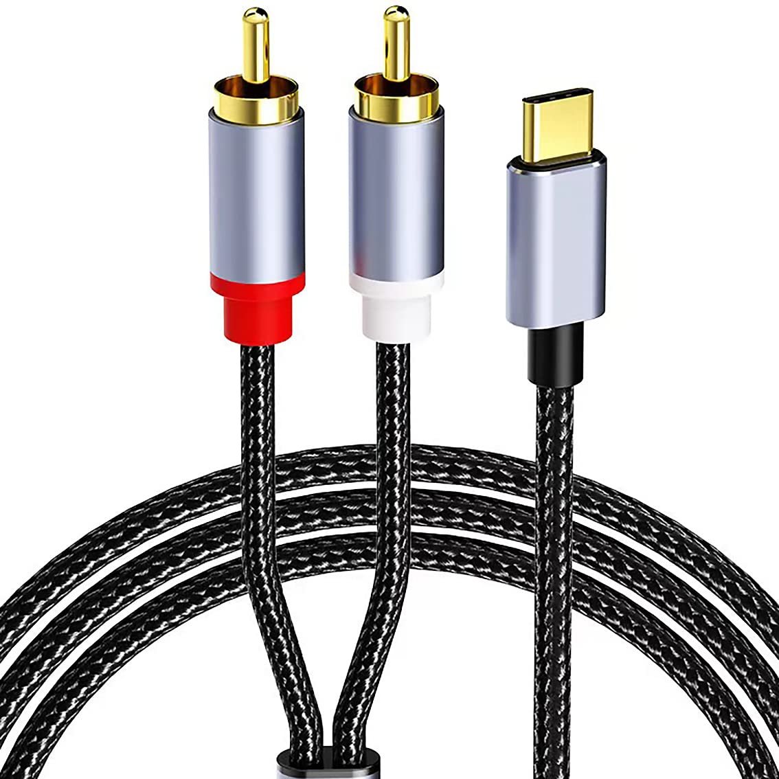 Tunghey USB C to 2 RCA Audio Cable, Type-C to RCA Male to Male Y RCA Splitter, 2RCA Jack USB-C Audio Cable for Phone, Tablet, Home Theater, DVD, Amplifier, Speaker, Car Stereo (5M)