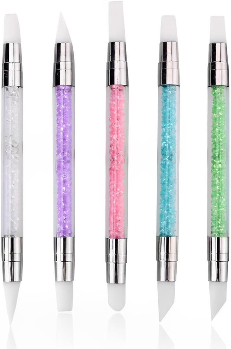 Weddhuis Silicone Styling Brush Set, Double Head, DIY Nail Tools, Silicone Nail Brush, Gel Sculpting Brush, Pack of 5 image number 3