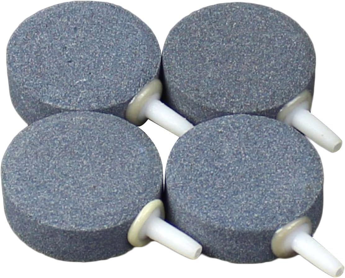 AQUANEAT 1.5 Inch Air Stone Disc, 4 Packs, Aerator Bubble Diffuser, Air Pump Accessories for Hydroponics, Aquarium Fish Tank, Ponds, DWC Reservoirs and Circulation System
